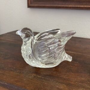 Vintage Avon Glass Crystal Bird Votive Candle Holder Bird Candle Holder